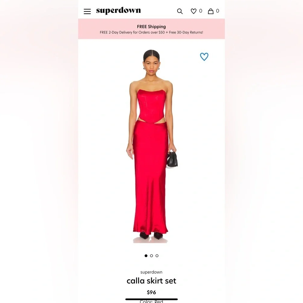 Superdown Red ‘Calla’ Satin Skirt - Picture 10 of 10
